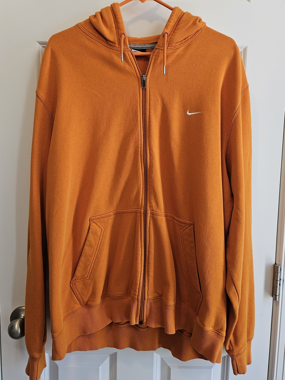 Nike Orange Men's Full-Zip Hoodie Jacket